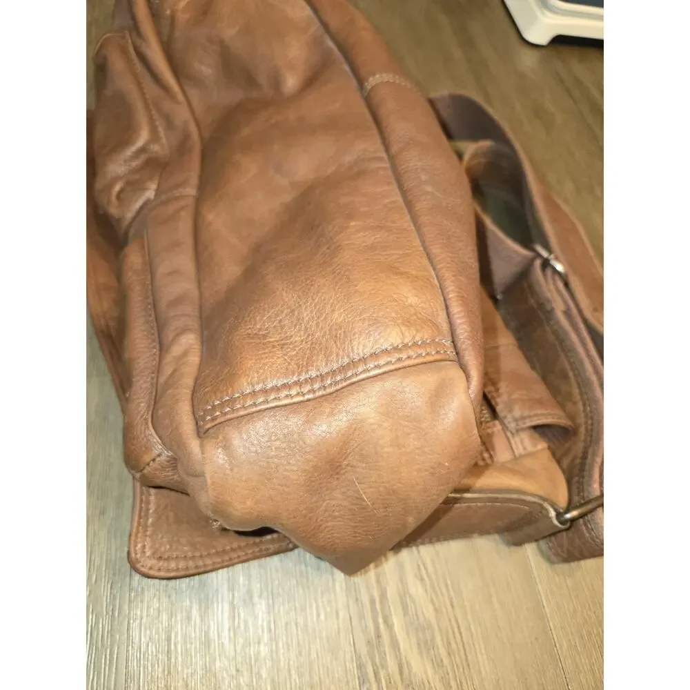 Fossil Brown Leather Messenger Bag 16